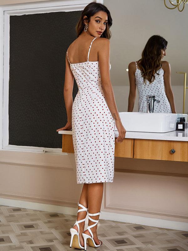 Midi Jurk met V-hals en Polkadots - Group8 - Jurkjes.co