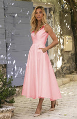 Midi Jurk met V-hals en Praktische Zakken - Midi Dresses - Jurkjes.co