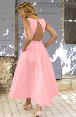 Midi Jurk met V-hals en Praktische Zakken - Midi Dresses - Jurkjes.co