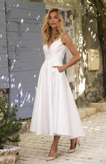 Midi Jurk met V-hals en Praktische Zakken - Midi Dresses - Jurkjes.co