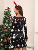 Midi Jurk met V-hals en Reindeerprint - Mini Dresses - Jurkjes.co