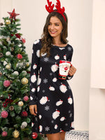 Midi Jurk met V-hals en Reindeerprint - Mini Dresses - Jurkjes.co