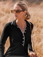 Midi Jurk met V-hals en Ribbeltextuur - Maxi Dresses - Jurkjes.co