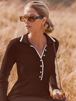 Midi Jurk met V-hals en Ribbeltextuur - Maxi Dresses - Jurkjes.co