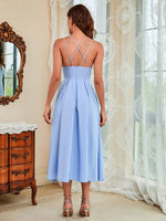 Midi Jurk met V-hals en Spaghettibandjes - Maxi Dresses - Jurkjes.co