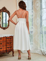 Midi Jurk met V-hals en Spaghettibandjes - Maxi Dresses - Jurkjes.co