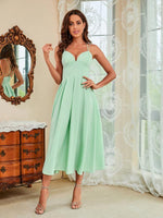 Midi Jurk met V-hals en Spaghettibandjes - Maxi Dresses - Jurkjes.co