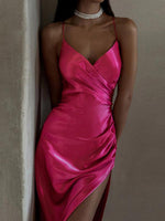 Midi Jurk met V-hals en Splitdetail - Group2 - Jurkjes.co