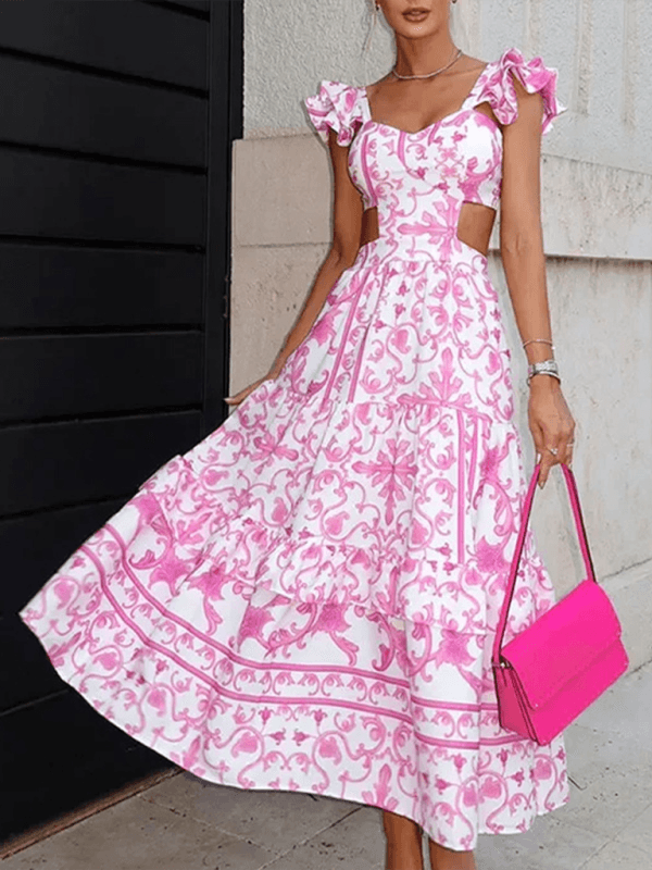 Midi Jurk met V-hals en Stijlvol Design - Midi Dresses - Jurkjes.co