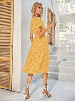 Midi Jurk met V-hals en Stippenprint - Midi Dresses - Jurkjes.co