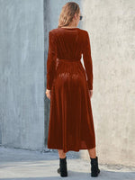 Midi Jurk met V-hals en Strikceintuur - Midi Dresses - Jurkjes.co