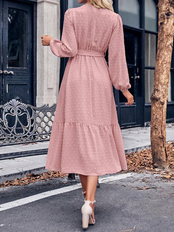 Midi Jurk met V-hals en Tailleband - Group8 - Jurkjes.co