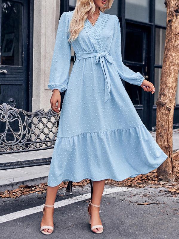 Midi Jurk met V-hals en Tailleband - Group8 - Jurkjes.co