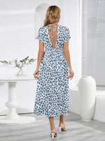 Midi Jurk met V-hals en Tropische Print - Midi Dresses - Jurkjes.co