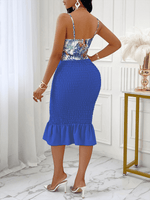 Midi Jurk met V-hals en Tropische Print - Midi Dresses - Jurkjes.co