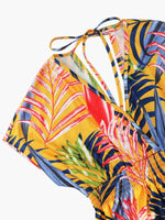 Midi Jurk met V-hals en Tropische Print - Midi Dresses - Jurkjes.co