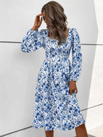 Midi Jurk met Vierkante Hals en Bloemenprint - Group8 - Jurkjes.co