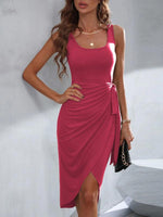 Midi Jurk met Vierkante Hals en Irreguliere Zoom - Group4 - Jurkjes.co