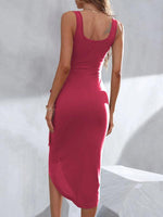 Midi Jurk met Vierkante Hals en Irreguliere Zoom - Group4 - Jurkjes.co