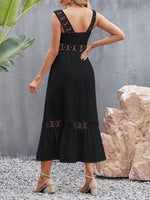 Midi Jurk met Vierkante Hals en Kant - Midi Dresses - Jurkjes.co