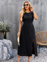 Midi Jurk met Voorin Split - Maxi Dresses - Jurkjes.co