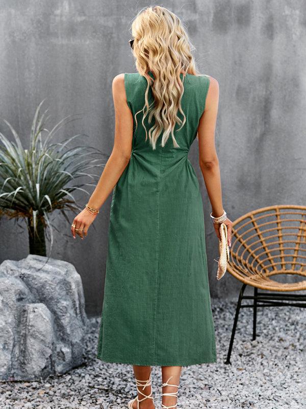Midi Jurk met Voorin Split - Maxi Dresses - Jurkjes.co
