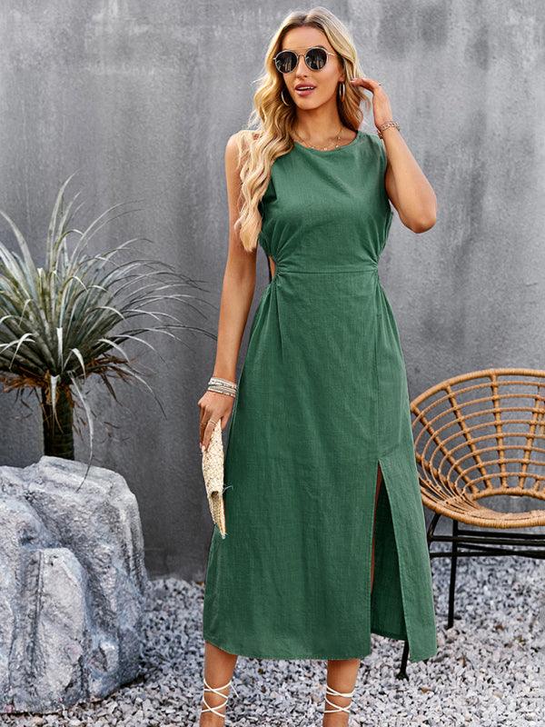 Midi Jurk met Voorin Split - Maxi Dresses - Jurkjes.co