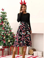 Midi Jurk met Vrolijke Kerstprint - Midi Dresses - Jurkjes.co