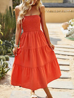 Midi Jurk Strapless met Gelaagde Rok - Midi Dresses - Jurkjes.co