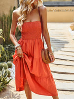 Midi Jurk Strapless met Gelaagde Rok - Midi Dresses - Jurkjes.co