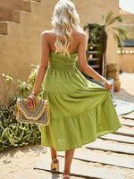 Midi Jurk Strapless met Gelaagde Rok - Midi Dresses - Jurkjes.co