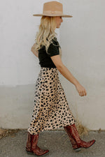 Midi Rok met Panterprint en Split - Skirts & Petticoat - Jurkjes.co