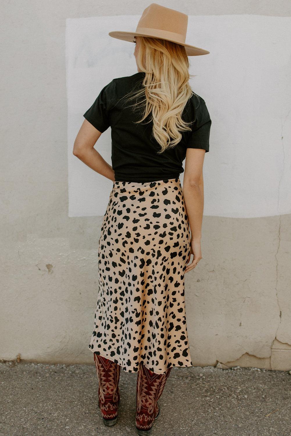 Midi Rok met Panterprint en Split - Skirts & Petticoat - Jurkjes.co