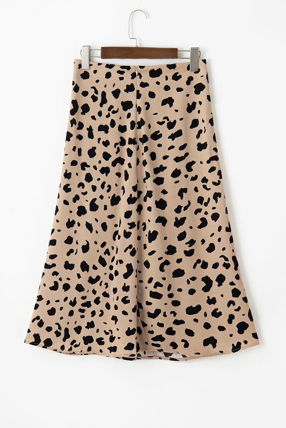 Midi Rok met Panterprint en Split - Skirts & Petticoat - Jurkjes.co