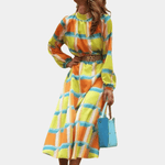 Midijurk met Geometrisch Patroon - CB - Dresses - Jurkjes.co