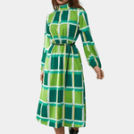 Midijurk met Geometrisch Patroon - CB - Dresses - Jurkjes.co