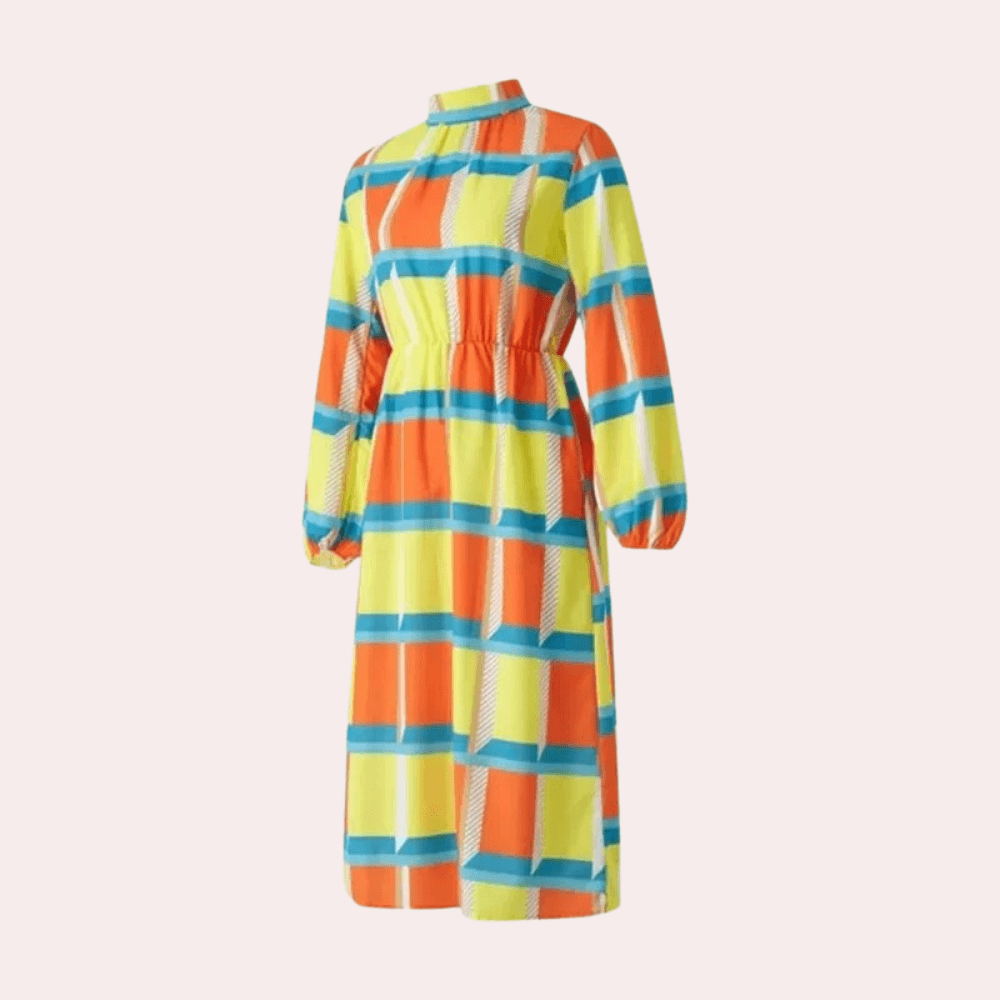 Midijurk met Geometrisch Patroon - CB - Dresses - Jurkjes.co