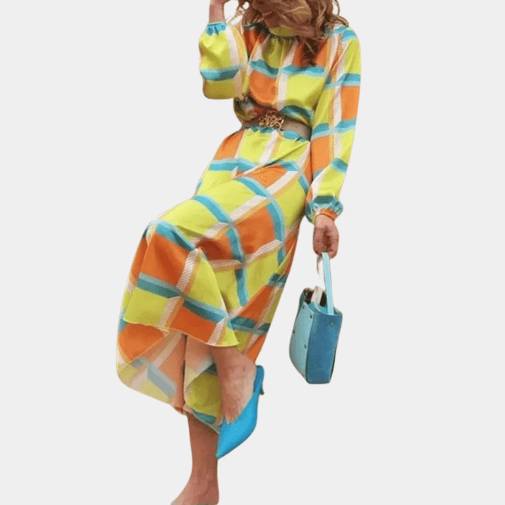 Midijurk met Geometrisch Patroon - CB - Dresses - Jurkjes.co