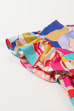 Mini Jurk met Abstracte Print en Vlindermouwen - Mini Dresses - Jurkjes.co