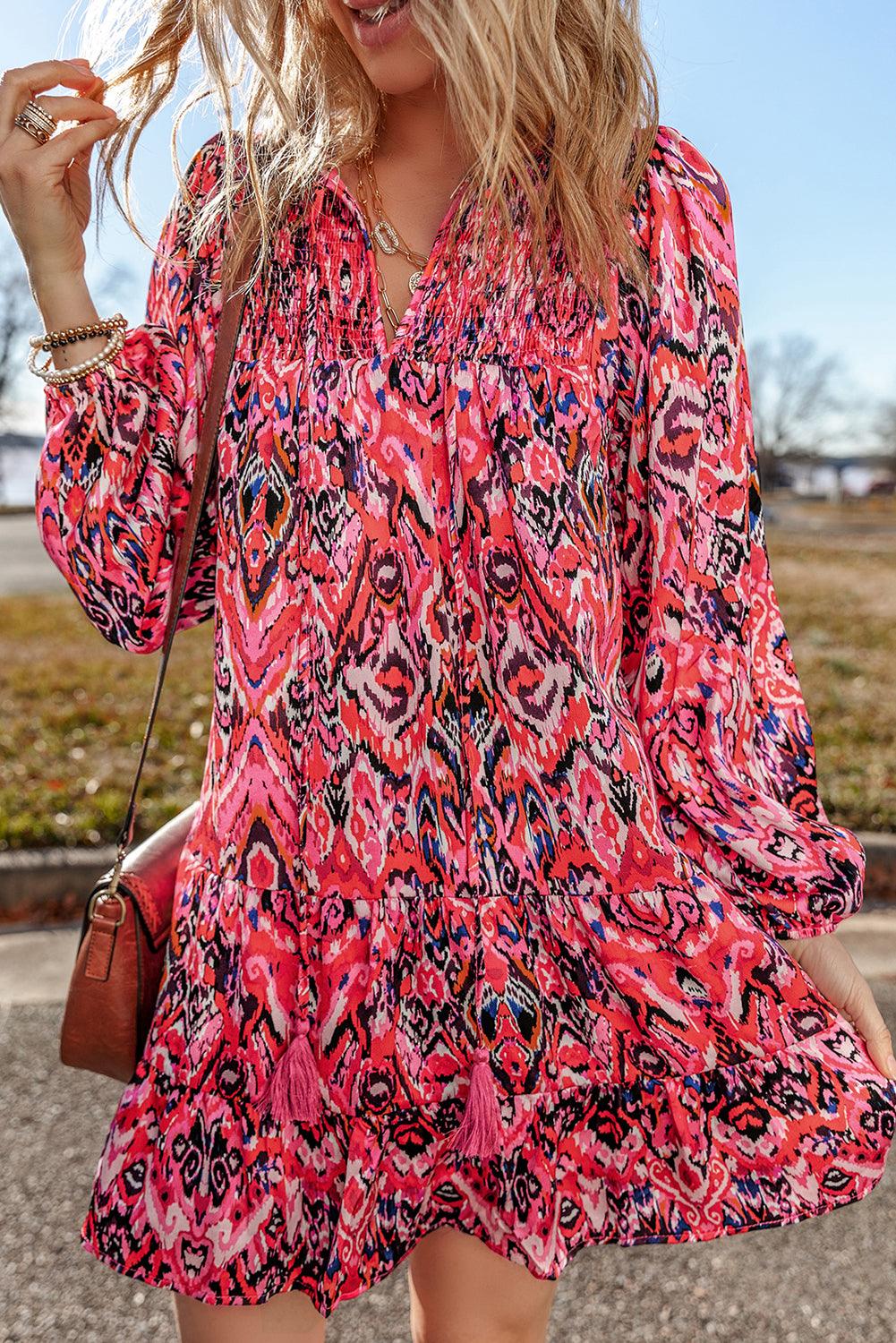 Mini Jurk met Abstracte Print - Mini Dresses - Jurkjes.co