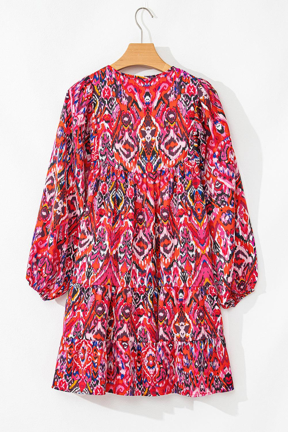 Mini Jurk met Abstracte Print - Mini Dresses - Jurkjes.co
