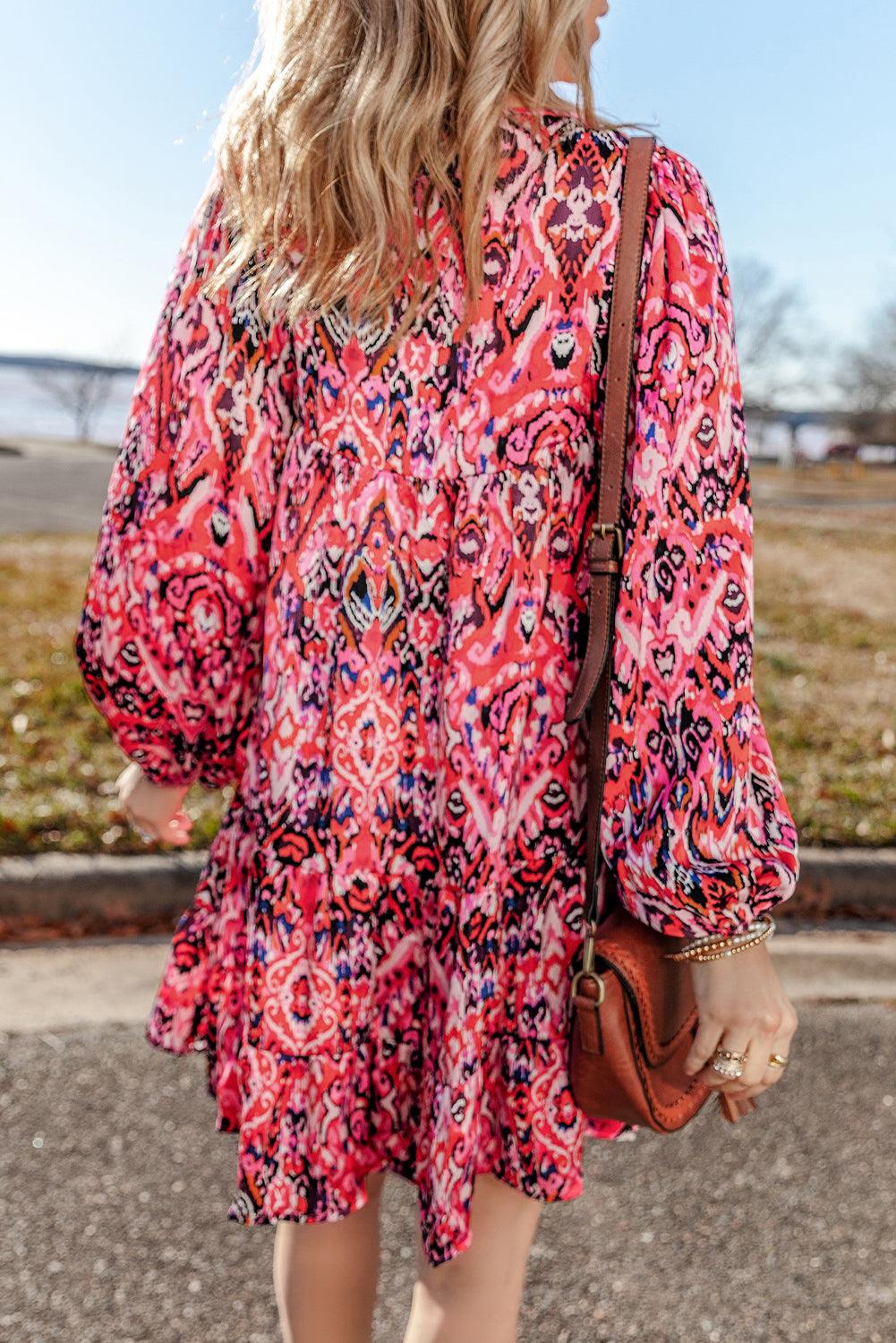 Mini Jurk met Abstracte Print - Mini Dresses - Jurkjes.co