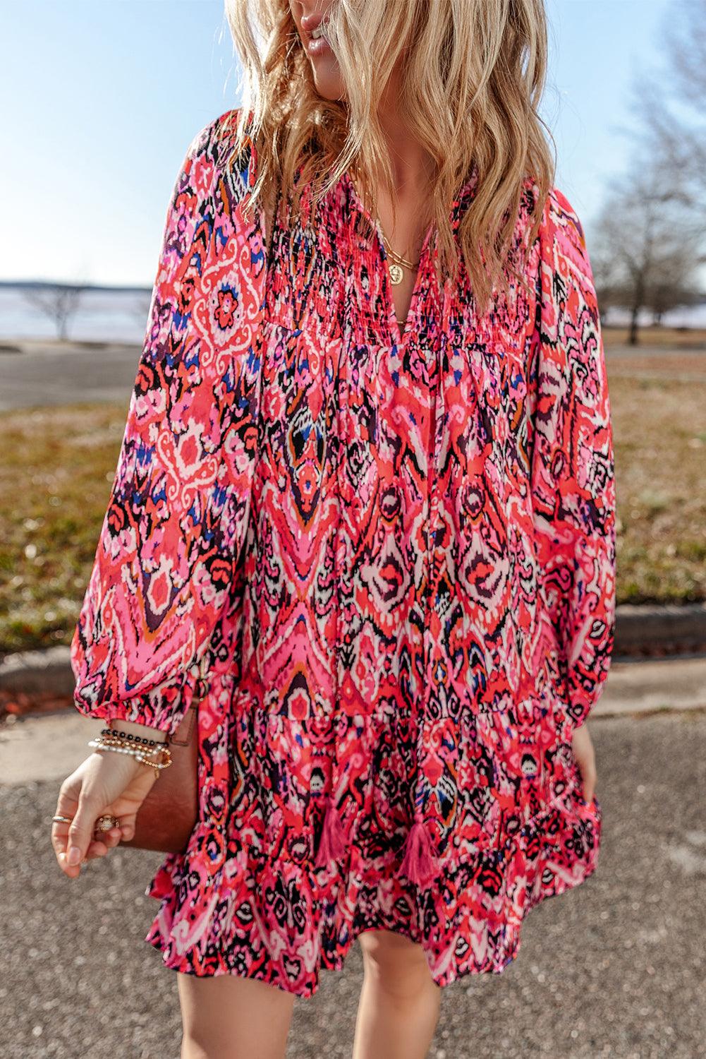 Mini Jurk met Abstracte Print - Mini Dresses - Jurkjes.co