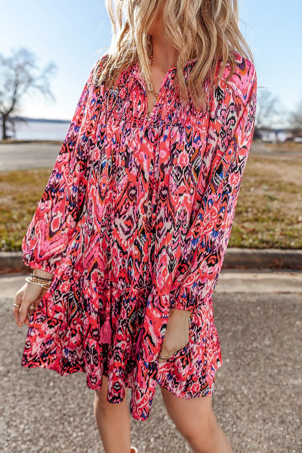 Mini Jurk met Abstracte Print - Mini Dresses - Jurkjes.co