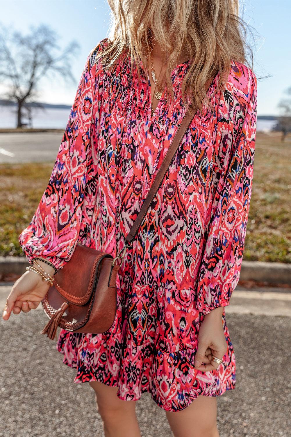 Mini Jurk met Abstracte Print - Mini Dresses - Jurkjes.co