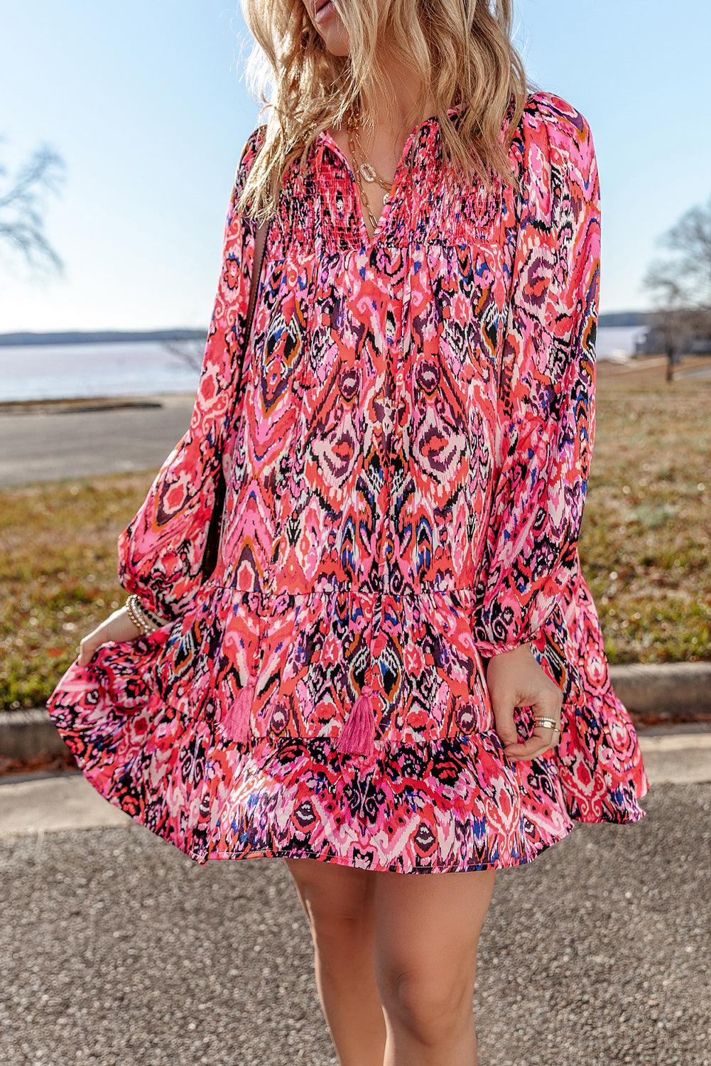 Mini Jurk met Abstracte Print - Mini Dresses - Jurkjes.co