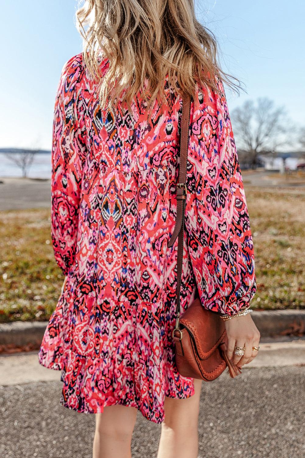 Mini Jurk met Abstracte Print - Mini Dresses - Jurkjes.co