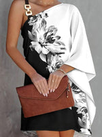 Mini Jurk met Asymmetrische Bloemenprint - Mini Dresses - Jurkjes.co