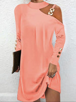 Mini Jurk met Asymmetrische Halslijn - Mini Dresses - Jurkjes.co