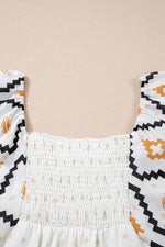Mini Jurk met Azteekse Print en Plissé - Mini Dresses - Jurkjes.co